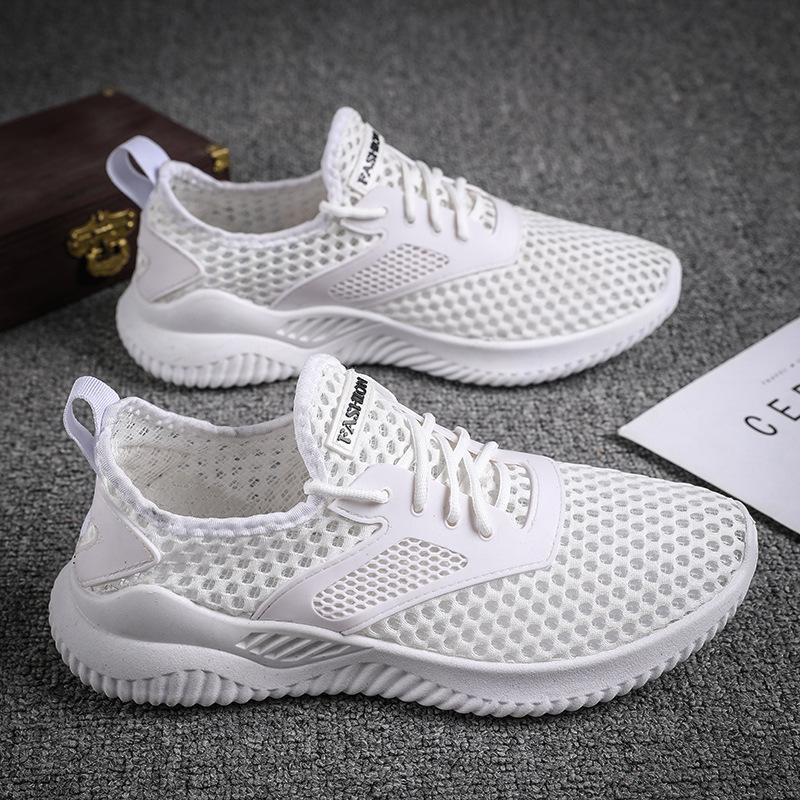 2025 Autumn New Men's Shoes Trend Breathable Hollow Mesh Sports Shoes Fashion Student Versatile Running Casual Shoes