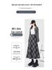 Women's Plaid A-line Skirt: Mid-Length, Thickened for Autumn/Winter 2025, Slimming Fit.