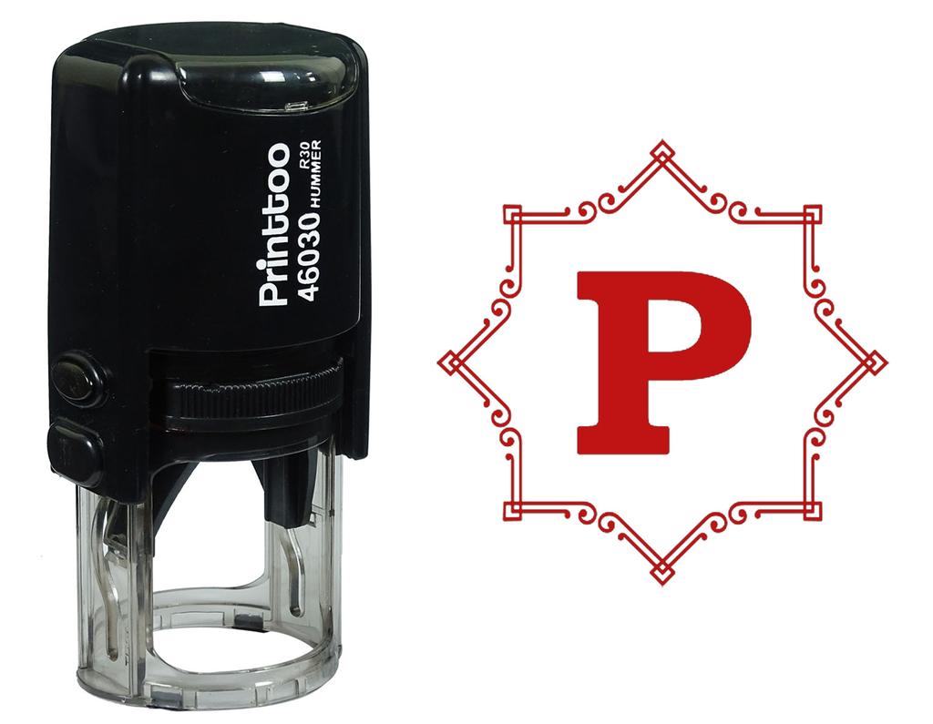 Printtoo Octagon Celtic Swirl Frame Alphabet P Monogram Self Inking Rubber Stamp Office