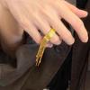 [Golden Sui Shaking Light] Retro Texture Tassel Ring, Advanced Sense Diamond-set Exquisite Temperament, Versatile Index Finger Ring, Woman