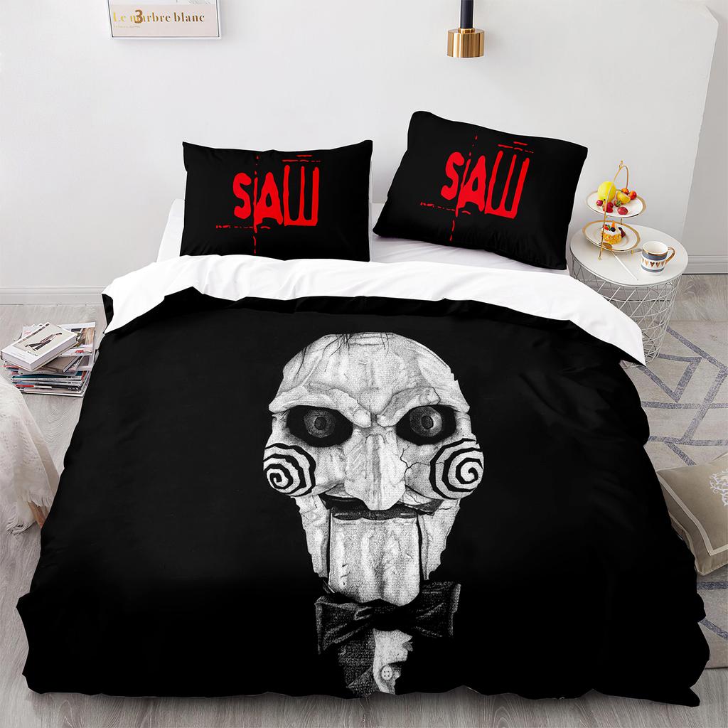 Chainsaw Fright Bedding Set Single Twin Full Queen King Size Halloween Bed Set Aldult Kid Bedroom Duvet cover Sets 3D Print 011