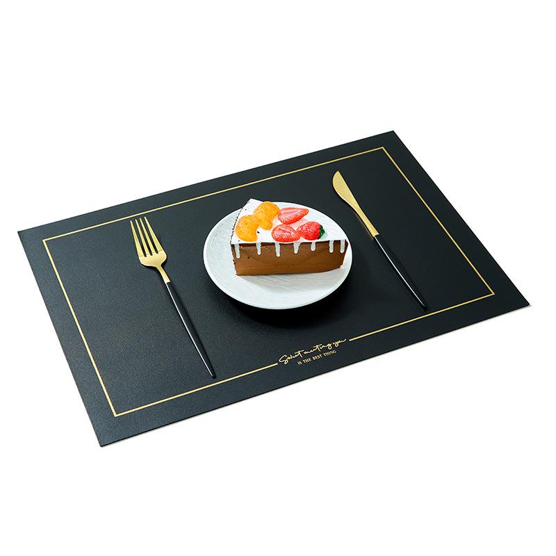 In Stock Waterproof Leather/PVC Placemat: Western Dining and Heat-Resistant Square Mat for Living Room or Hotel Use.