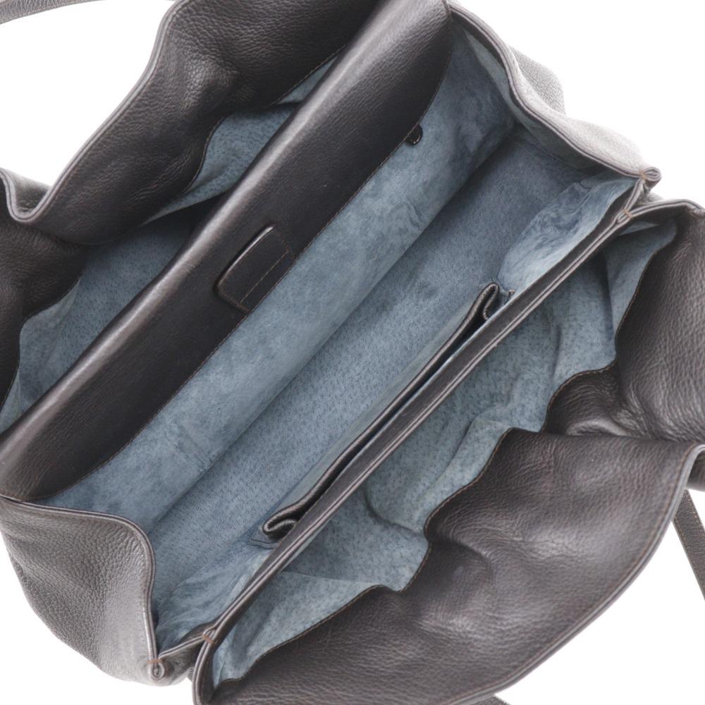 BVLGARI Bvlgari Bvlgari Twist Tote Bag Brown Brown Calfskin Women Used