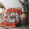 Boho Tribal Geometric Print Throw Blanket with Abstract Water Splash Design for Sofa Bed Couch Decoration