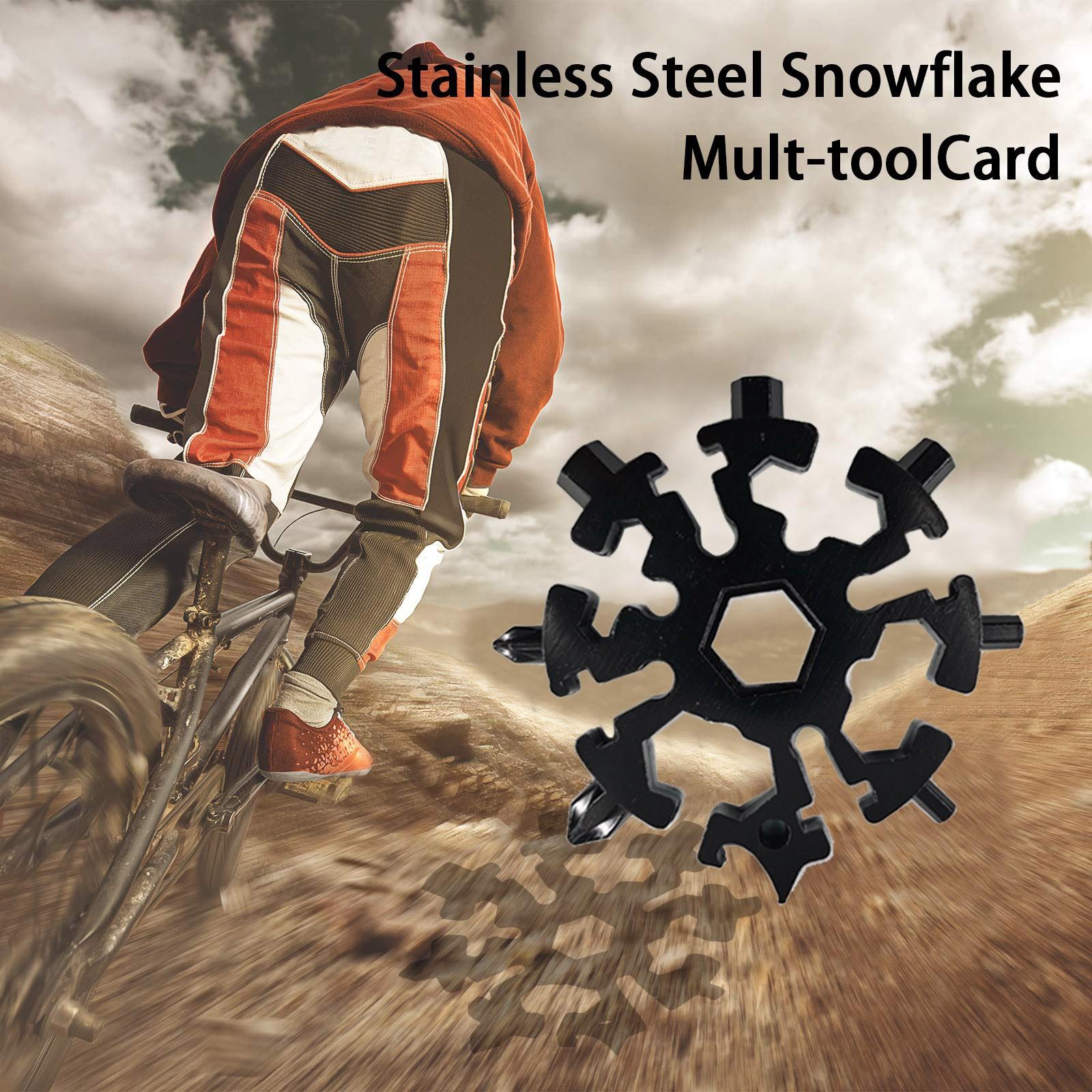 

Портативный многофункциональный инструмент «Снежинка» 20-в-1, брелок для ключей с инструментами на открытом воздухе чёрный