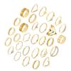 Silver/Gold Color Rings Set Elegant Stacking Geometric Finger Rings Jewelry for Women Daily Outfits Party Accessories