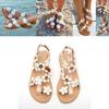 Elegant Women Summer Bohemia Flower Beach Sandals Flat Shoes Slippers Flip Flops