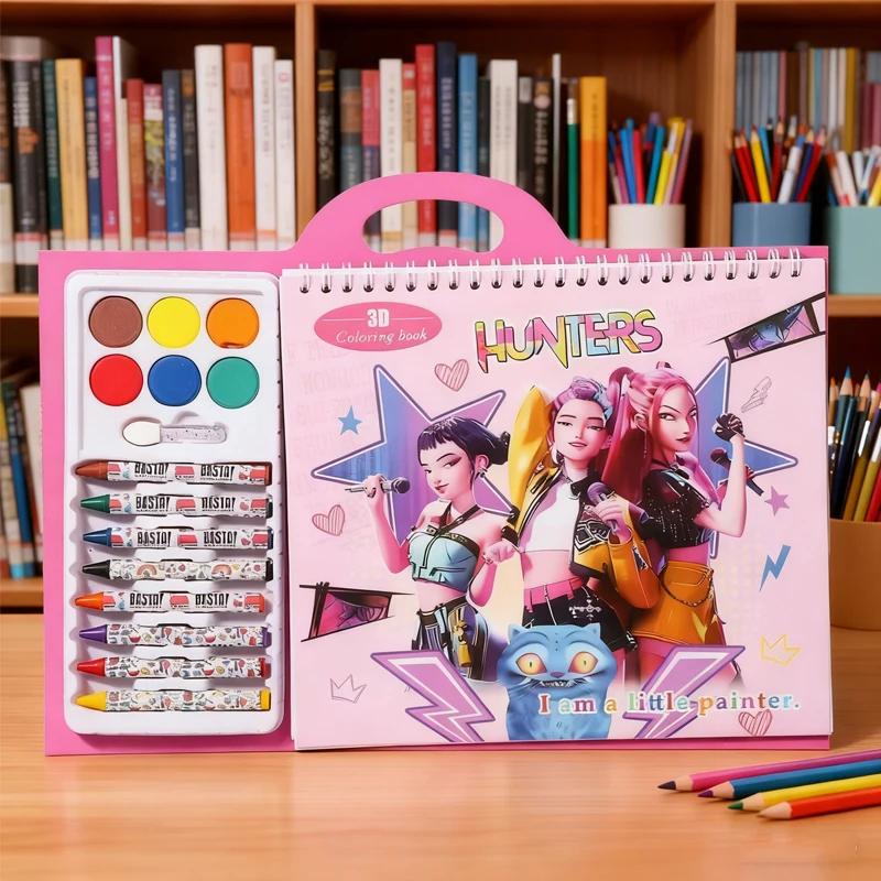 ! Hexenjagd-Trupp - K-Pop-Stil Kinder-Graffiti-Malbuch (mit Wachsmalstiften) | Pädagogisches Mal- & Zeichenbuch