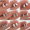 2026 Stainless Steel Geometric Stud Earrings for Women Star Sun Moon Earings Fashion Jewelry Angel Wing Ghost Ear Pendientes