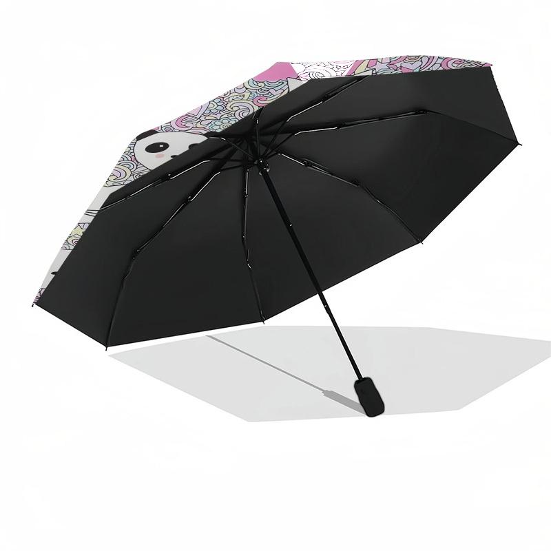 1pc Colorful Animal Pattern Umbrella with Plastic Handle, Suitable for All Seasons Outdoor PT382