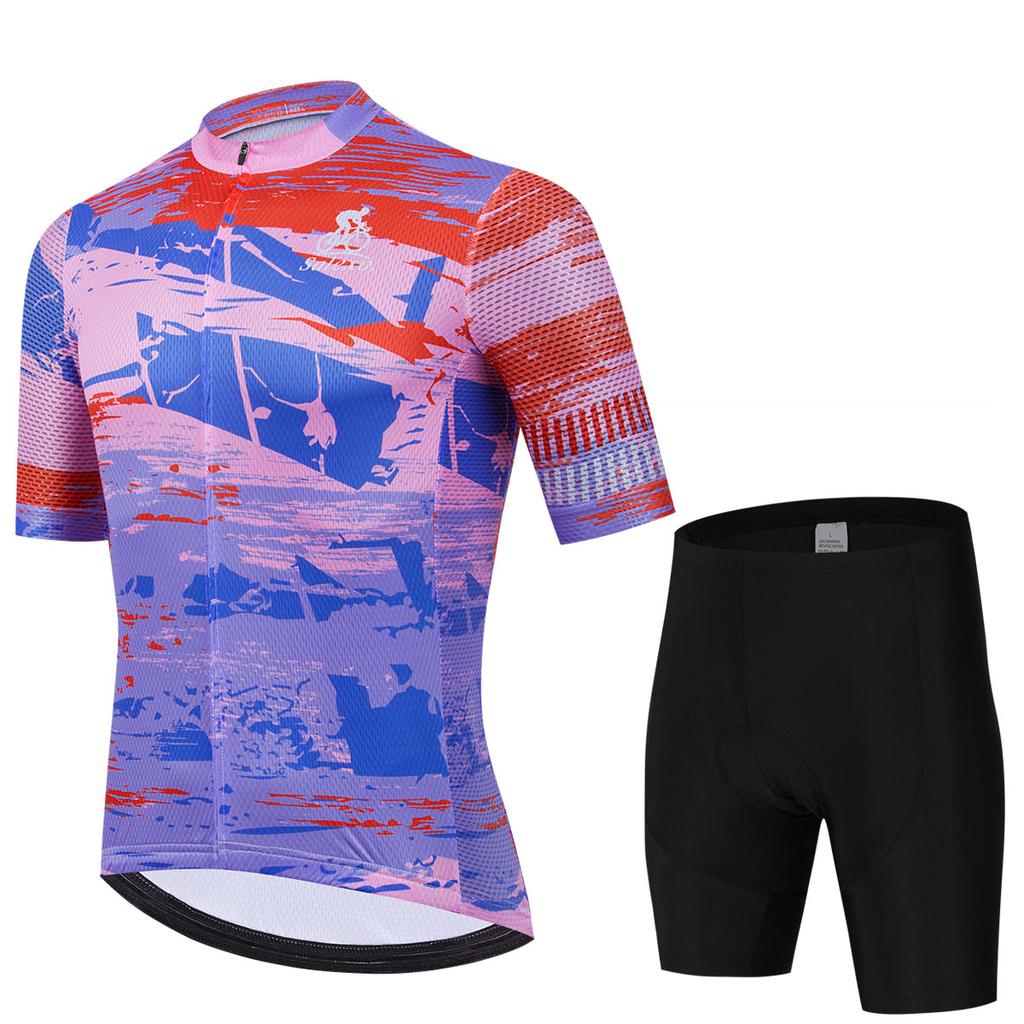 2026 Trend Cycling Jersey Summer Set Men Breathable Bicycle Cycling Clothing Short Sleeve Mountain Bike Jersey Sportswear Suit