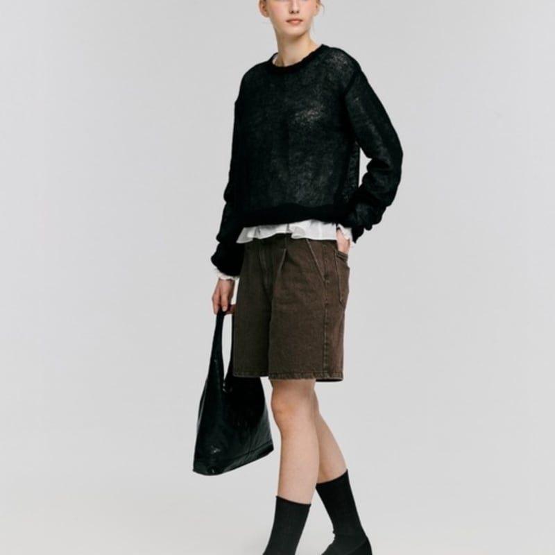 DEPOUND Sheer Knit Socks - Black