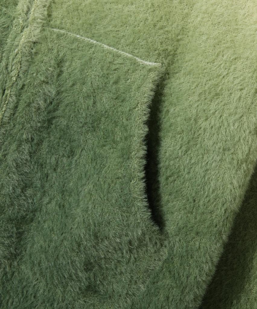 Dimiteulibeullaeg 2Way Essential Gradient Hairy Zip-Up Hoodie_Green