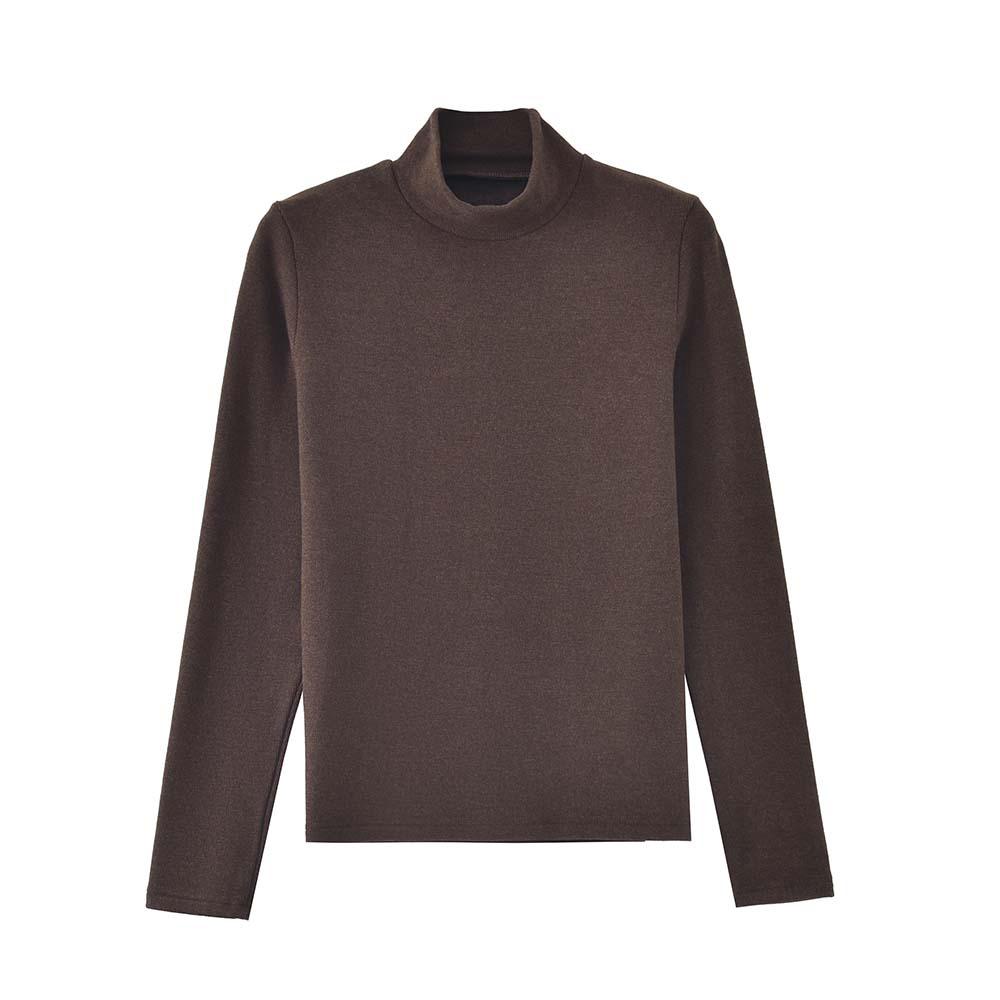 310g Women's Winter Double-Sided Brushed Half-High Collar Long Sleeve Thermal Base Layer Top