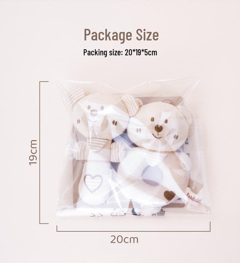 Organic Cotton Baby Rattle & Teether Set