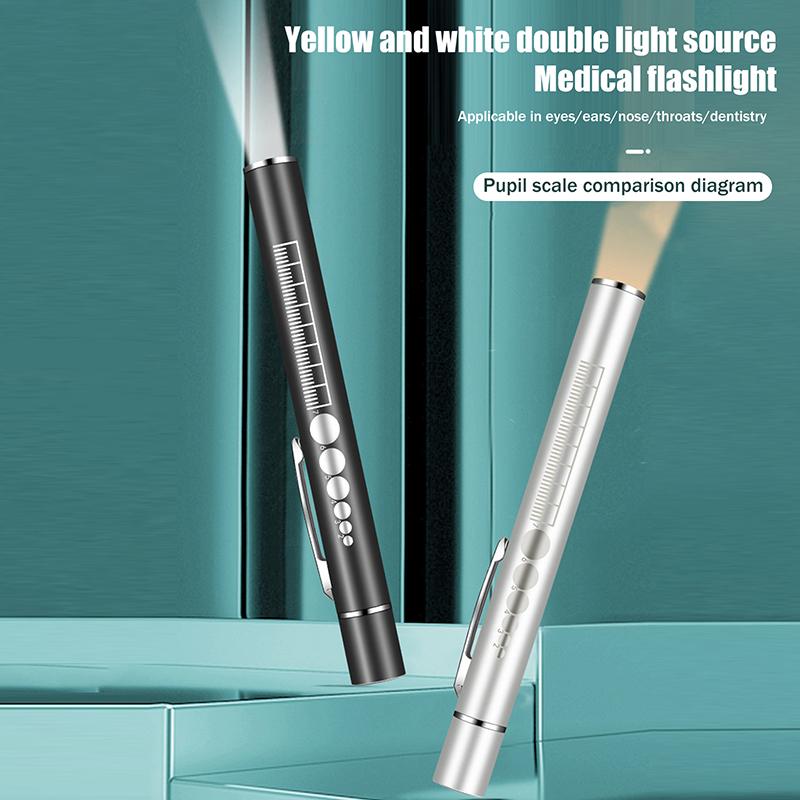 Oral Penlight Led Flashlight Mini Oral Pupil Medical Handy Usb Rechargeable Stainless Steel Torch Light Outdoor Fishing Tool