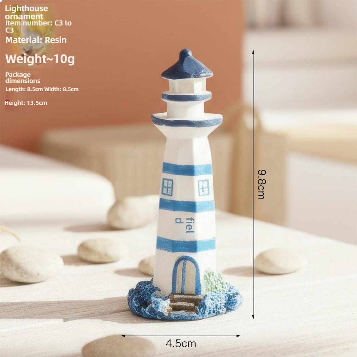 

Resin Lighthouse Ornament: Coastal Style 10g, Vintage Texture (No Polishing), Desktop Decor & Children s birthday gifts