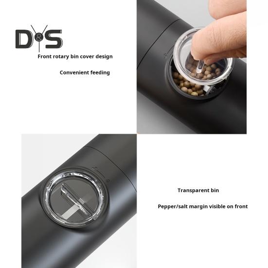 Electric Salt And Pepper Grinder Battery Powered Coarseness Mill Automatic Salt Mill with LED Light for Kitchen BBQ