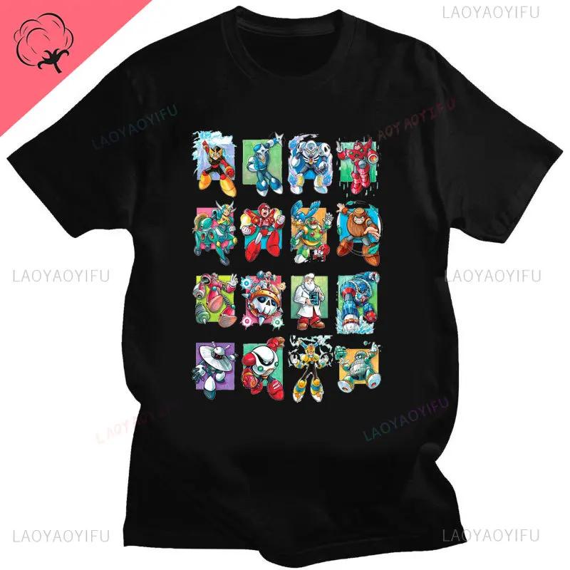 Official Megaman Player Select Men'S T-Shirt Mega Man Video Game Men Printed Tee Fashion Summer Cotton Casual Men'S Gift T Shirt