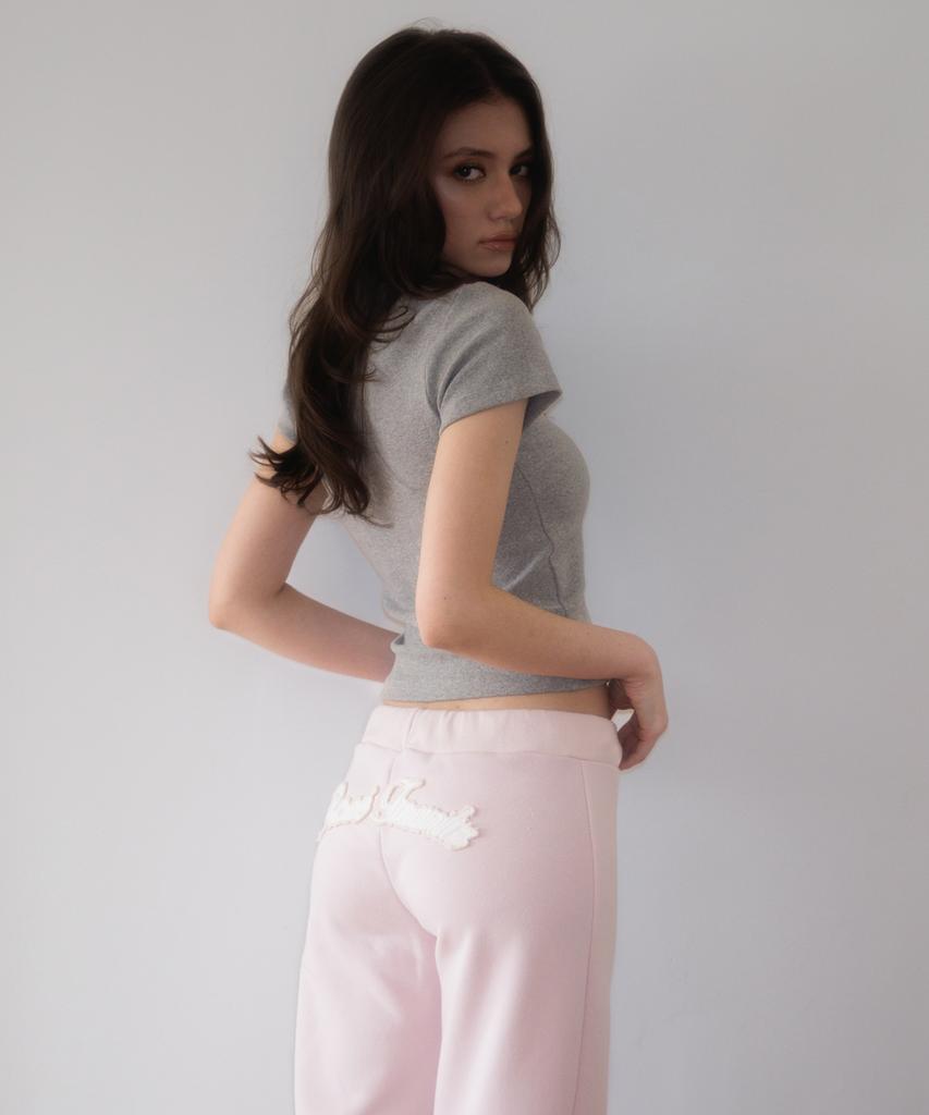 ROSEFRANTZ Angel Wing Lettering T-Shirt [Gray]