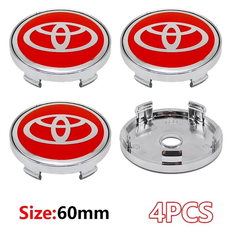 4 Stück 60mm Für Autoemblem Radnaben-Mittelkappe Abzeichen Abdeckungen Aufkleber Decals Styling Für Toyota Corolla RAV4 LEVIN Yaris C-HR Camry