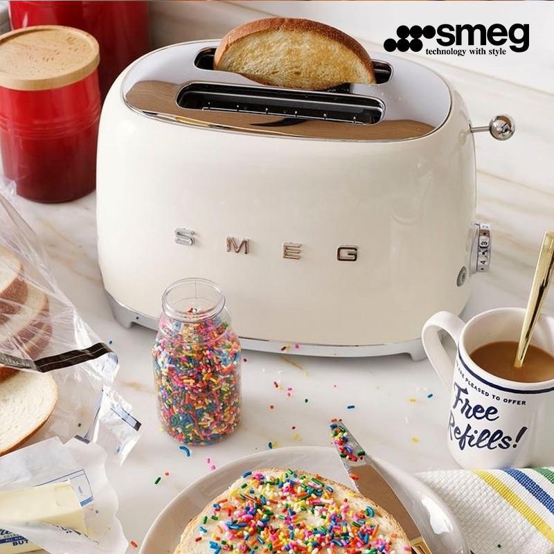 SMEG Retro Toaster 2-Slice Bread Toaster Automatic Breakfast Maker TSF01 EU Plug