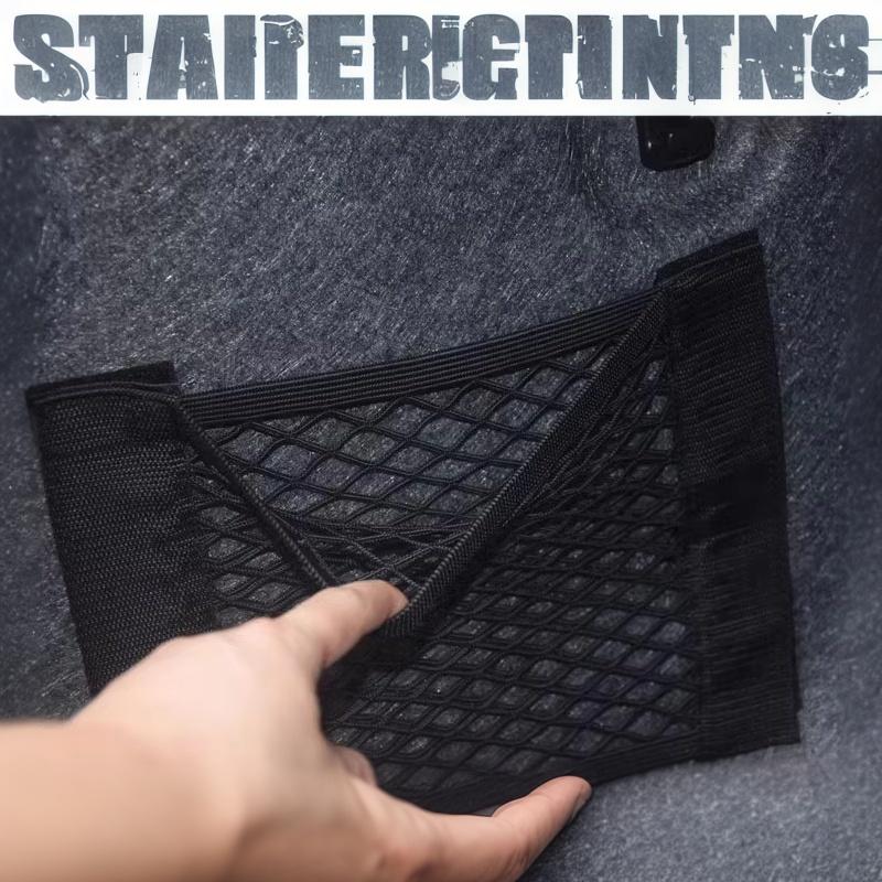 Auto Terug Achter Mesh Kofferbak Zetel Elastisch Netto Magische Sticker Universele Opbergtas Zak Kooi Auto Organizer Rugtas