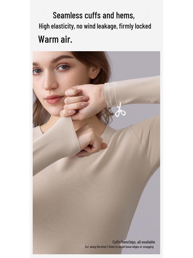 German Velvet Women's Thermal Underwear: Plus Velvet, Thickened, Antibacterial, Skin-Beautifying Suit for Autumn
