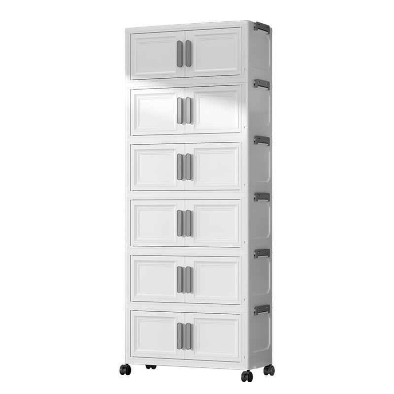 Foldable Plastic Storage Cabinet: Flip-Top Wardrobe Organizer for Clothes and Medicine