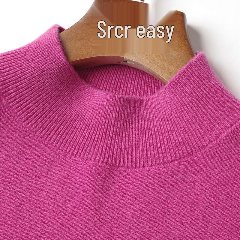 Srcr Women's Pure Wool Embroidered Mid-Sleeve Sweater