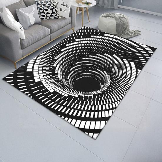 3D Optical Illusion Floor Mat Non-Slip Stable Design Water Absorbent Floor MatStunning Burrow Visual Effect Rug Living Room Bedroom Decor