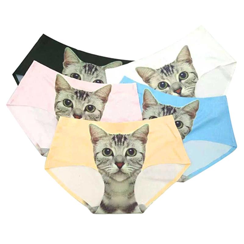 Sexy Pussycat Chiloti Femei Briefs Anti golit Cat Meow Star Lenjerie de corp