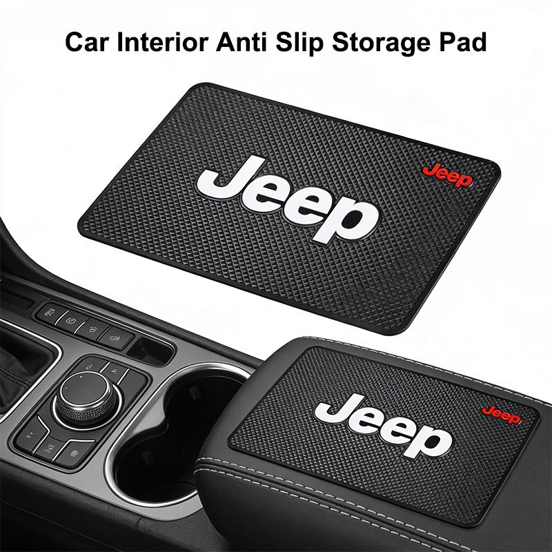 Car Anti Slip Pad Dashboard Phone Storage Pad For Jeep Grand Cherokee Wrangler JK Gladiator Compass Renegade Wagoneer Avenger