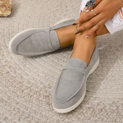 Mocassins en daim à enfiler pour femmes, mules tendance, chaussures de travail pour femmes, confortables pour le travail, grande taille