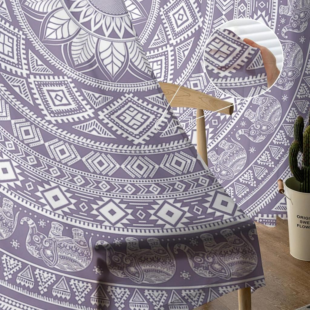 Boho Mandala Vzor Tylové Závěsy do Obývacího Pokoje Kuchyně Ložnice Průsvitný Tyl pro Kavárnu Hotel Moderní Domácí Dekor