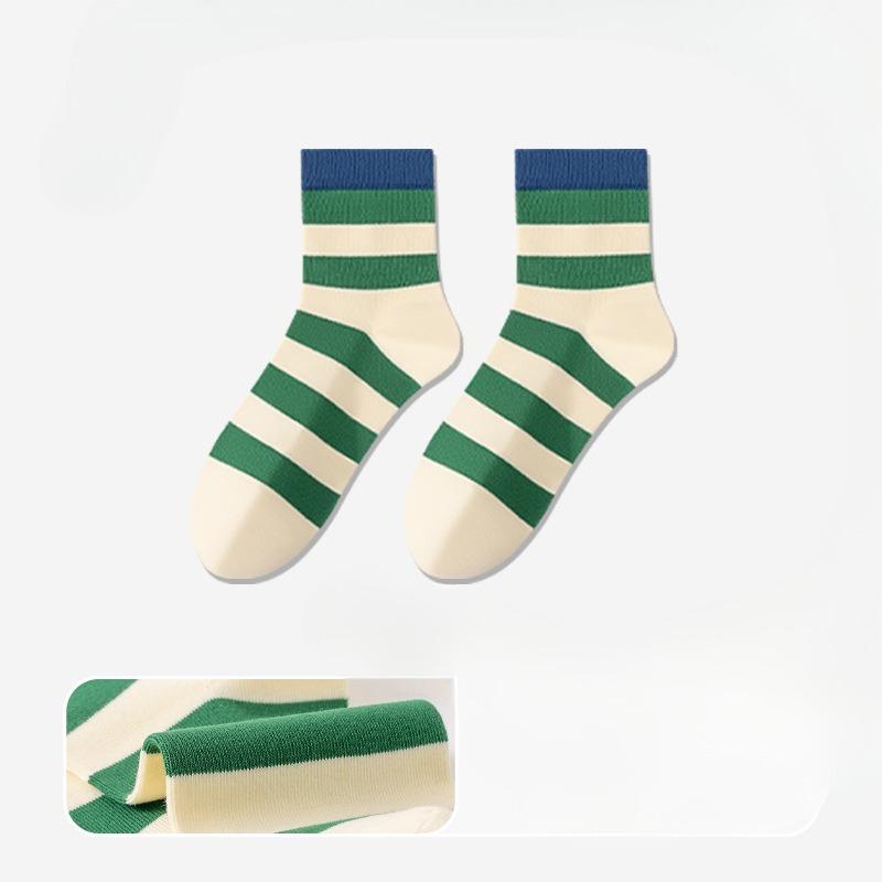 Men's Autumn Leisure Sports Match Color Letter 10A Anti Bacterial Deodorant Breathable Cotton Socks