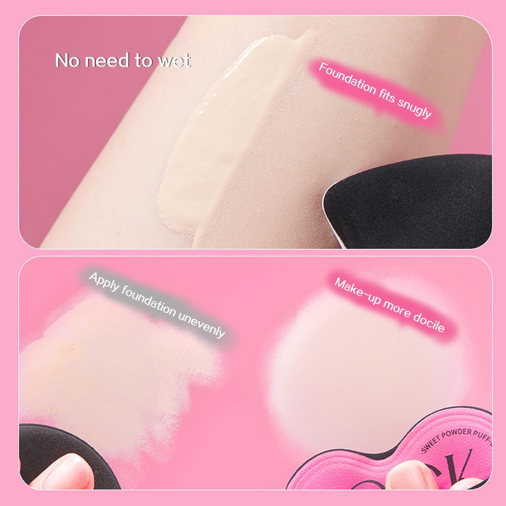 Cotton Candy Heart-shaped Pink Soft Makeup Soft Wet And Dry Dual-use Liquid Foundation Powder Puff