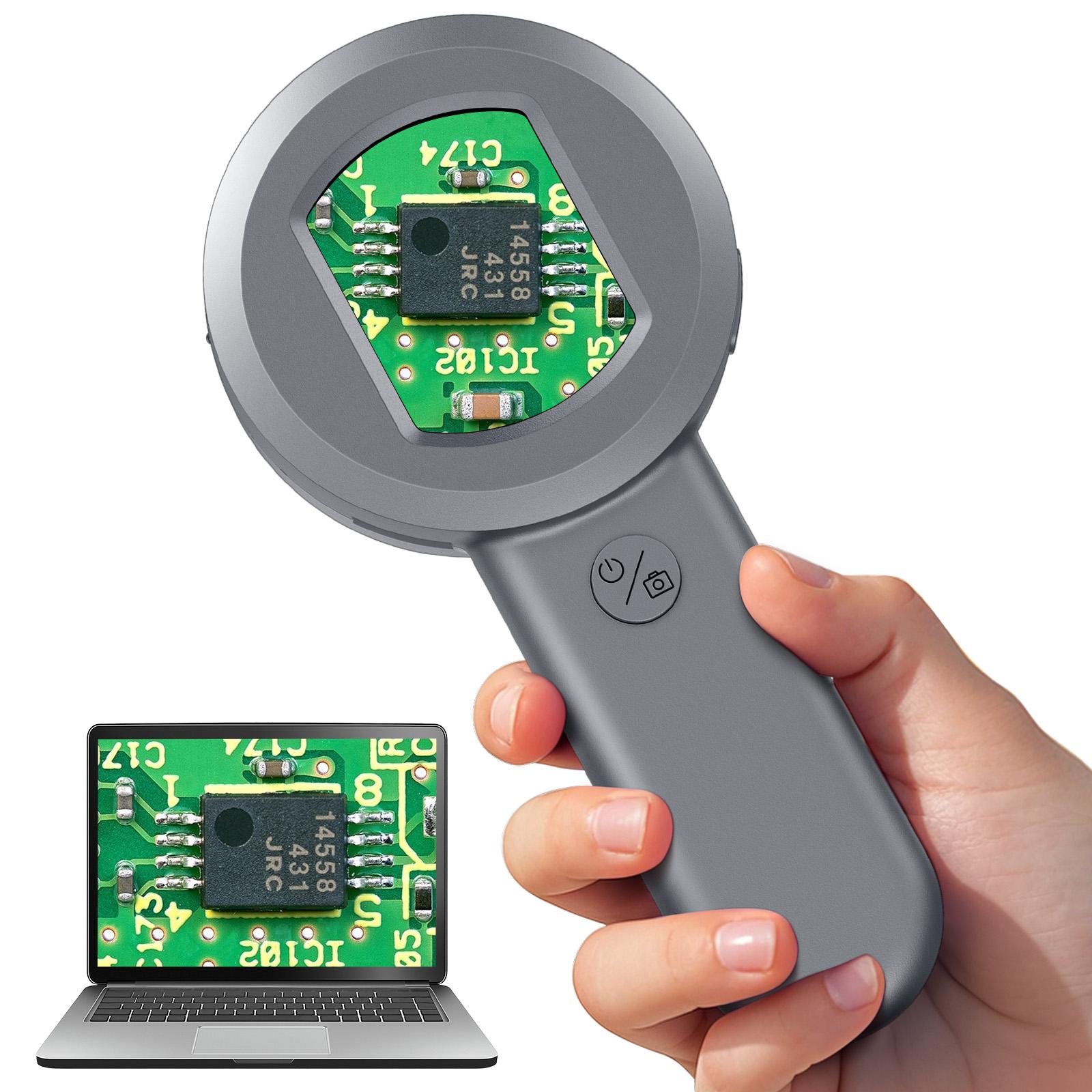 

Microscope for Kids Adults 1000X Digital Magnifying Glass with Light USB Handheld Coin Magnifier for Collectors, PCB Repair 1000X чорний