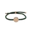 Adjustable Handmade Braided Bracelet With Engravable Round Charm Titanium Steel Unisex Couple Jewelry