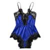 Women Satin Lace Bra Sexy Lingerie Underpant Siamese Sleepwear Bodysuit Babydoll