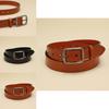 Genuine Leather Belt For Men And Women Business Casual With Round Buckle For Office Wear