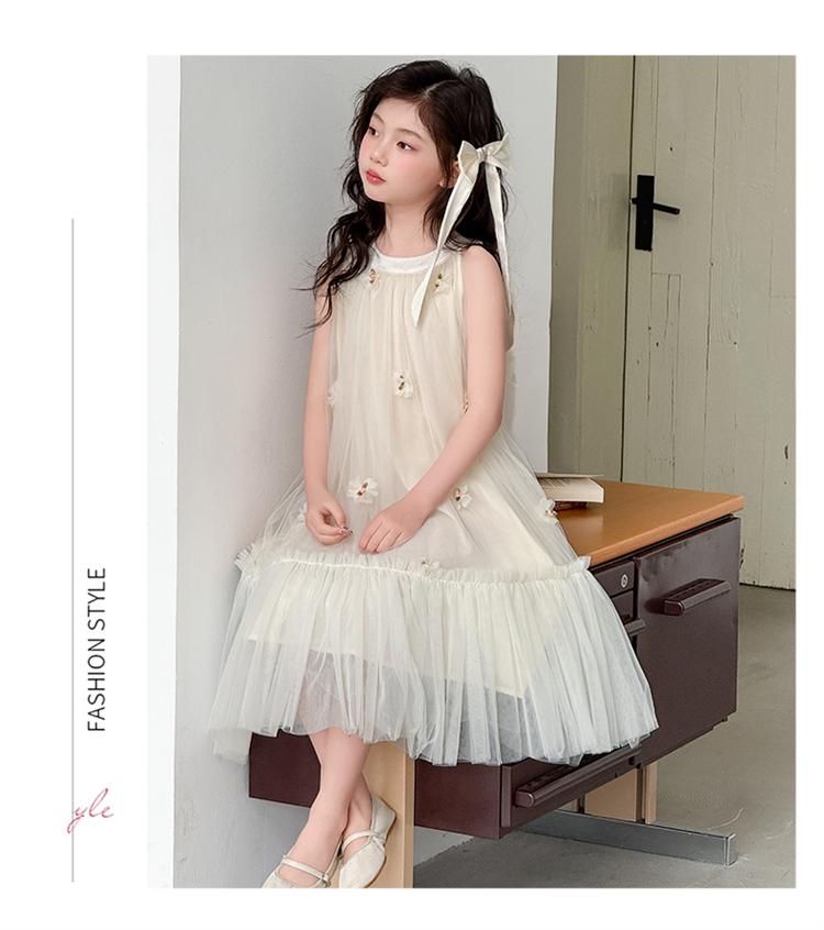 Girls' Summer Dress with a Western Style 2026 New Style, Mid University Children's Sweet Beauty, Fake Style, Girls' Hanging Neck Princess Dress