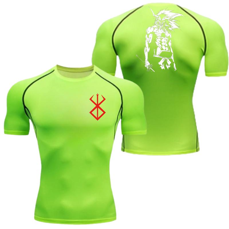 Guts Clothing Fitness Compression Running T-Shirt Men Tops Bat Printing T Shirts Quick-Drying Gym Sportswear Jersey Tee for Male