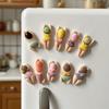 6 Peças de Figuras de Natação Fofas Ímãs de Resina - Ímãs Coloridos em Formato Oval para Geladeira, Cozinha, Banheiro e Mais