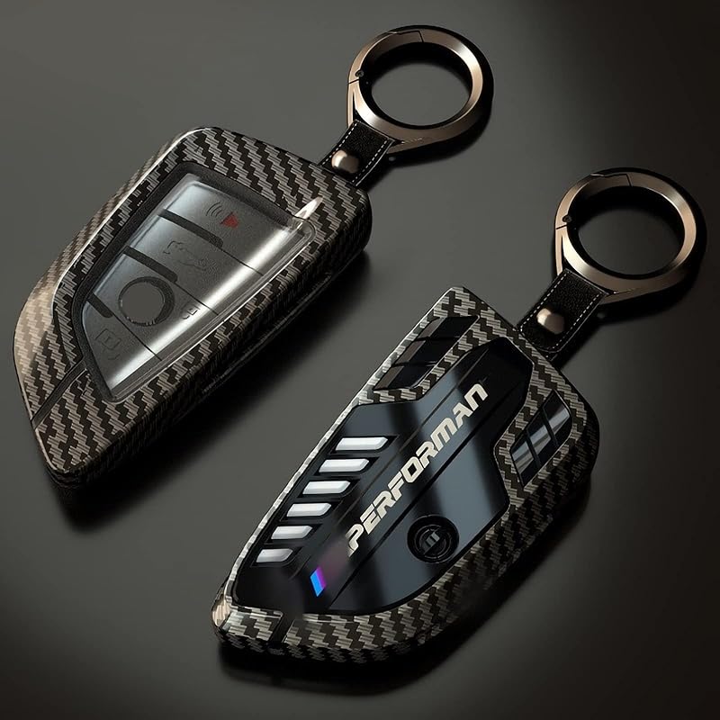 Alloy Car Key Case Rings Cover Holder for BMW 1 3 5 7 Series 530 F48 X1 X2 X3 X4 X5 X6 Classic Engine Head Concept (A Style Glod)