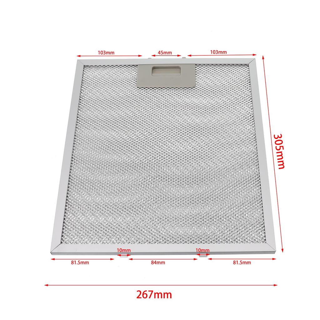 Silver Cooker Vent Filter Dimensions:305 X 267 X 9mm