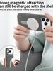 Suede PU Leather Magnetic Phone Case for iPhone 17 pro with 360° Rotatable Metal Holder Compatible with iPhone 17/16/15 Pro Max