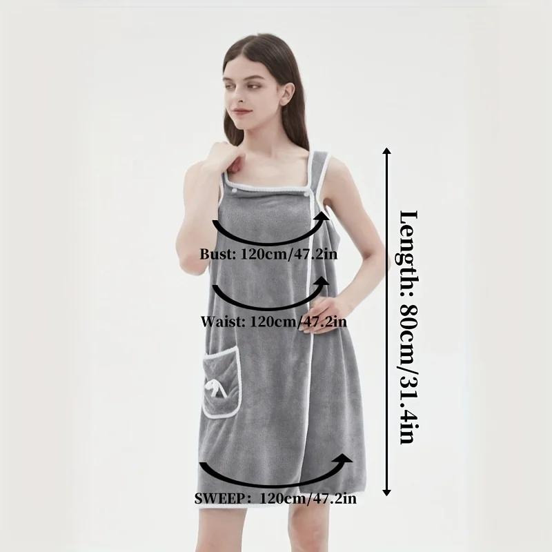 Badetuch Haushalt Damen Tragbar Wickel Erwachsene Wasserabsorbierend Polyester Trockenhaar Rock Langer Stil Badezimmer Waschbar Bademantel