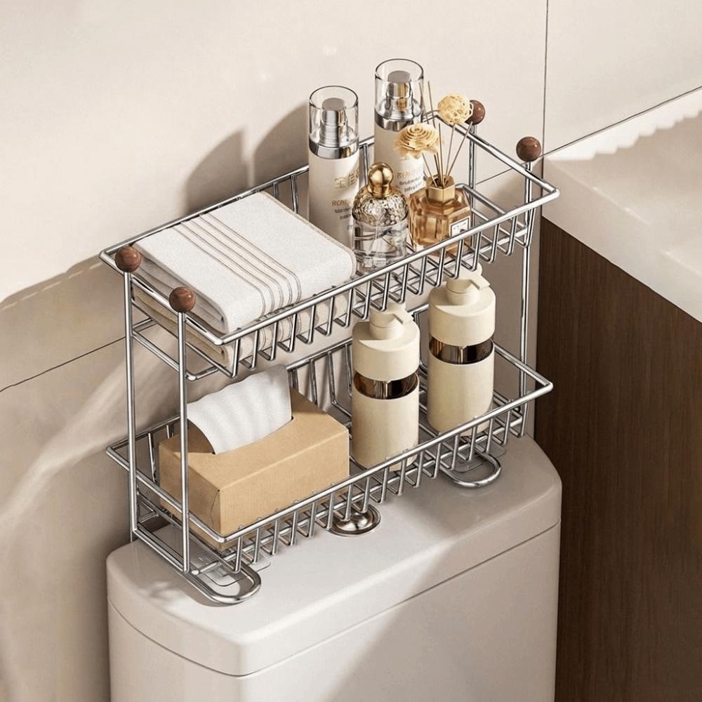 Rustproof Toilet Storage Rack Stainless Steel Bathroom Storage Shelf  Skincare Product Storage