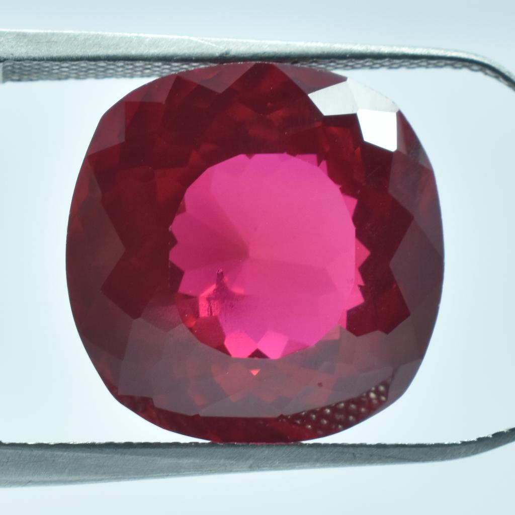 Natural Red Ruby Loose Gemstone 16.80 ct Square Cushion Cut for Jewelry Making and Gem Collections